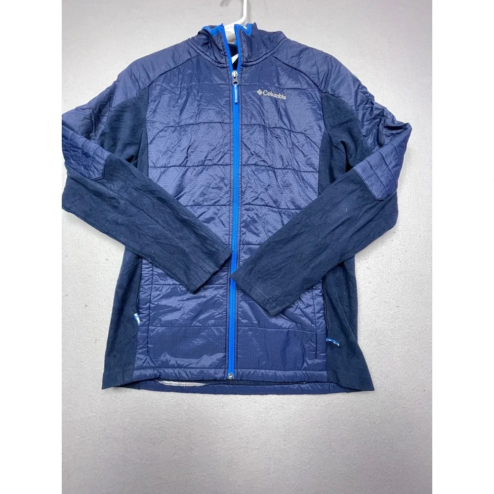 Columbia Hybrid Jacket Polyester Nylon Navy Blue XL (18/20) Youth Boys